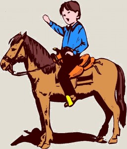 kid on pony